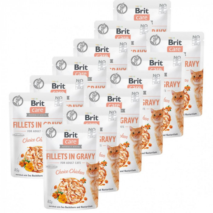 Brit Care Cat Fillets in Gravy Choice Chicken 12 x 85 g