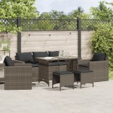 vidaXL Set mobilier grădină cu perne, 6 piese, gri, poliratan 3213551