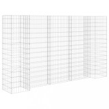Cumpara ieftin Jardiniera gabion in forma de H, sarma otel, 260 x 40 x 150 cm