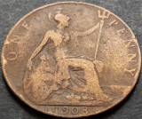 Cumpara ieftin Moneda istorica 1 PENNY - ANGLIA / MAREA BRITANIE, anul 1908 *cod 4685 A, Europa