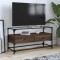 Gossi dulap tv blat sticla, stejar maro, 98x35x51 cm lemn prelucrat
