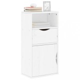 Cumpara ieftin Dulap lateral alb lemn masiv pin Gossi Odda 40x24x79cm cu sertar si raft depozitare