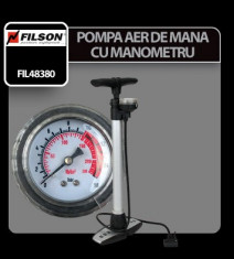 Pompa aer de mana cu manometru Filson - CRD-FIL48380 Auto Lux Edition foto