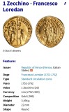MONEDA AUR 999 (24K) - 1 ZECCHINO - Venetia - 1752-1762 - 3.5g !