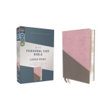 Niv, Personal Size Bible, Large Print, Leathersoft, Pink/Gray, Red Letter, Thumb Indexed, Comfort Print