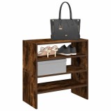 VidaXL Rafturi pantofi 2 buc Stejar afumat stivuibil 60x30x30,5 cm