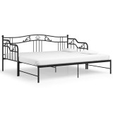 Cumpara ieftin Cadru pat canapea extensibila, negru, 90x200 cm, metal