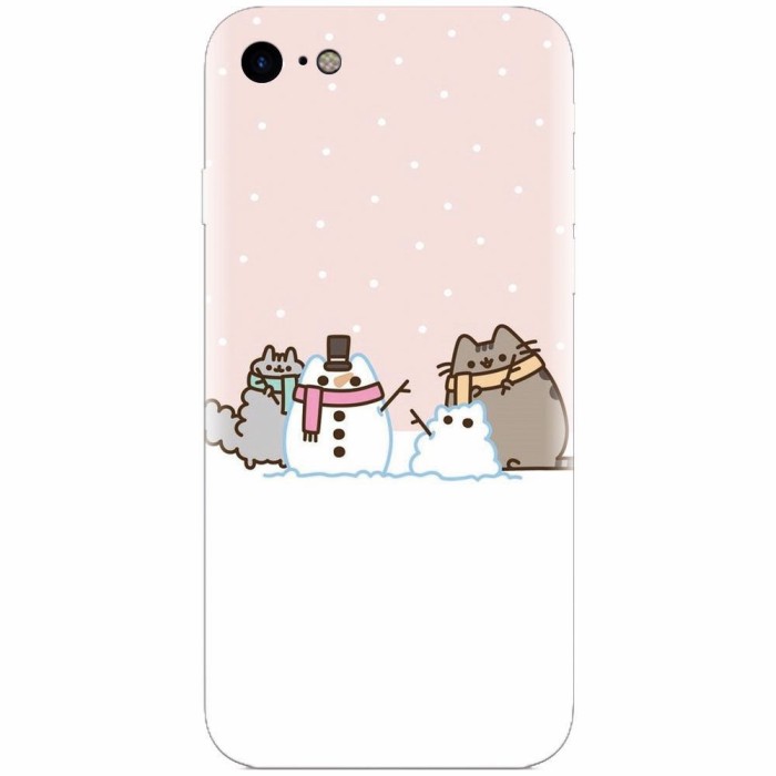 Husa silicon pentru Apple Iphone 5c, Cat And Snowman