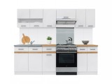 Bucatarie Felicia 240cm Alb PAL Melaminat, 2.4m Standard, Livrare Gratuita
