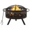 Vatră de foc rustică, cu vătrai, 76 cm, oțel, XXL