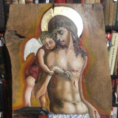 Tablou Isus, Pictura Icoana lemn masiv, lemn stejar, Pictura ulei Galerie arta