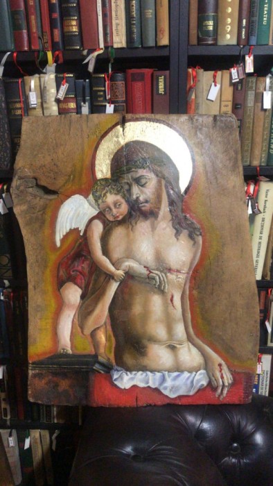 Tablouri Pictate Manual Tablou Lemn Masiv Stejar, Pictura Icoana Lemn Isus