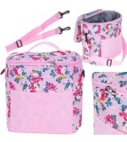Geanta Termoizolanta Plaja/Camping 11L Roz Floral OEM - Racire Portabila, Pastrare Alimente Proaspete, Izolare Termica
