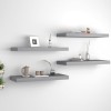 VidaXL Rafturi de perete, 4 buc., gri, 60 x 23,5 x 3,8 cm, MDF