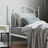 VidaXL Tăblie de pat metalică, alb, 80 cm