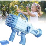 Pistol Baloane de Sapun 36 Orificii + Rezerva Solutie si Tavita, Tip Bazooka, Jucarie Copii, Exterior, Cadou