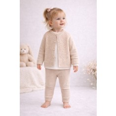 Set Tricot 3 Piese Bigimay - Bej (Marime Disponibila: 12 luni)