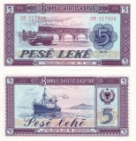 Albania 5 Leke 1976, Bancnota UNC, Europa, Numismatica