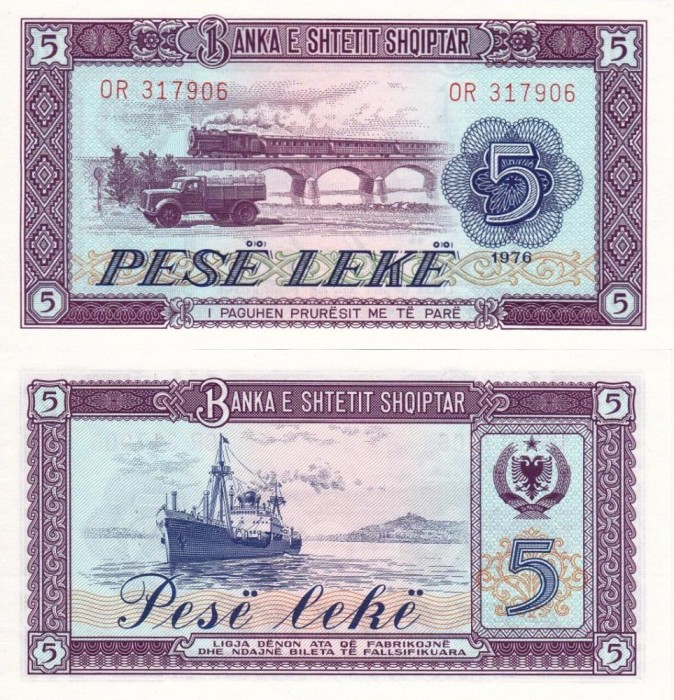 ALBANIA 5 leke 1976 UNC!!!