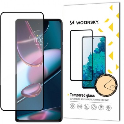 Folie de protectie Ecran WZK Super Durable pentru Motorola Edge 30, Sticla securizata, Full Glue, Case Friendly, Neagra foto