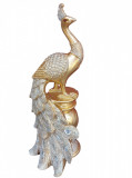 Cumpara ieftin Statueta decorativa, Paun, Auriu, 33 cm, 11278-48