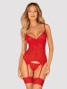 Corset Sexy Ingridia - Rosu, XL/2XL, Obsessive