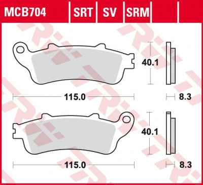 Set placute frana TRW MCB704SRM - Honda NSS 250 Jazz - VFR 800 - XL 1100 Varadero - GL 1800 Gold Wing - Kawasaki Ninja 650 foto