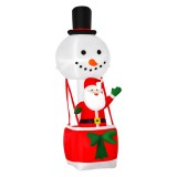 HOMCOM Mos Craciun Gonflabil pe Balon cu Lumini LED Integrate, Decoratiune de Craciun pentru Exterior | AOSOM RO