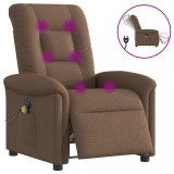 vidaXL Fotoliu electric de masaj rabatabil, maro, textil