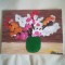 TABLOU PE PANZA CU SASIU NOU 30X 40 CM VAS CU FLORI DE TOAMNA PRET DOAR 10 LEI