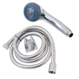 Set Pară Duș 3 Funcții Anti Calcar + Furtun Flexibil 150 Cm &ndash; Crom