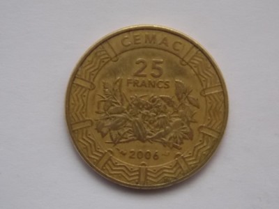 25 FRANCS 2006 STATELE AFRICANE CENTRALE foto