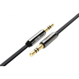 Cablu Audio cu jack de 3.5mm Tata-Tata Ultra Flat Negru Lungime 50 centimetri