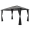 Pavilion cu perdea, negru, 4 x 3 x 2,6 m, aluminiu