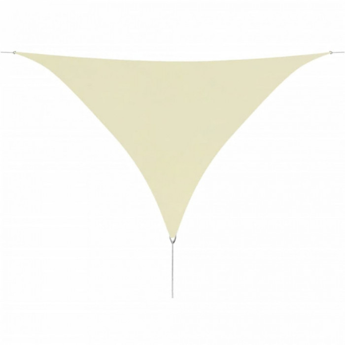 Parasolar din Tesatura Oxford Triunghiular, Rezistent la Apa, Protectie UV, Dimensiuni 5x5x5 m, Culoare Crem