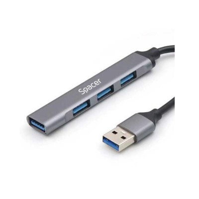 HUB extern Spacer USB 3.0, negru foto