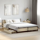 vidaXL Cadru de pat cu sertare stejar sonoma 120x200 cm lemn prelucrat 3279938