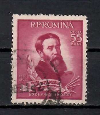 Romania 1954, LP.376-60 de ani de la moartea pictorului Gh. Tattarăscu,Stampilat foto