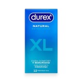 Prezervative Durex Natural XL, extra grande fit, 60 mm, 1 cutie x 12 buc