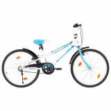 Bicicleta pentru copii, albastru si alb, 24 inci GartenMobel Dekor, vidaXL