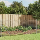 vidaXL Gard plasă de s&acirc;rmă cu bordură, argintiu, 1x10 m