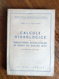 Calcule hidrologice la proiectarea instalatiilor pe rauri cu bazine mici / R6P1F