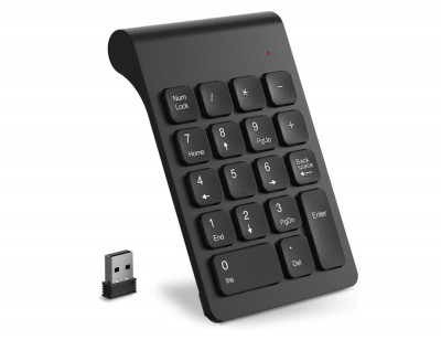 Tastatura numerica wireless Cimetech, cu receptor USB 2.4G, negru - RESIGILAT foto