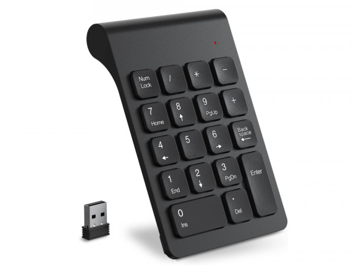Tastatura numerica wireless Cimetech, cu receptor USB 2.4G, negru - RESIGILAT