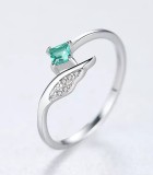 Inel Argint reglabil finut cu piatra verde ARG397E, Argintboutique