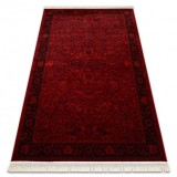 ORIENT 5125 covor visiniu / negru Cadru, clasic, ornament, cu franjuri, 250x350 cm