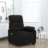 VidaXL Fotoliu de masaj electric rabatabil, negru, textil