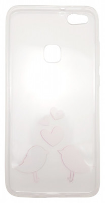 Husa silicon transparenta (model Love Birds) pentru Huawei P10 Lite foto