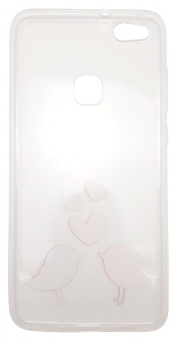 Husa silicon transparenta (model Love Birds) pentru Huawei P10 Lite