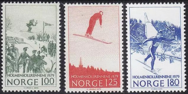 Norvegia 1977 - Sarituri cu schiurile, sport, serie neuzata